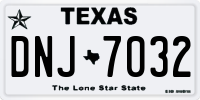 TX license plate DNJ7032