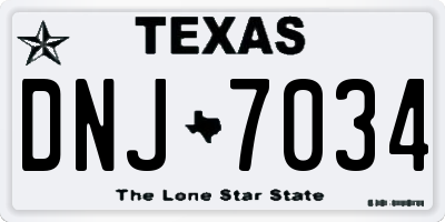 TX license plate DNJ7034