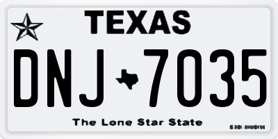 TX license plate DNJ7035