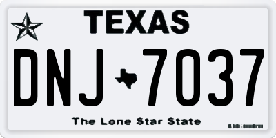 TX license plate DNJ7037