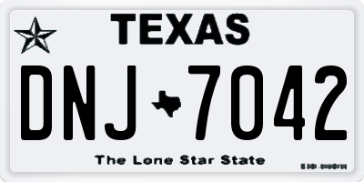 TX license plate DNJ7042