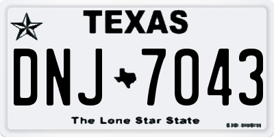 TX license plate DNJ7043