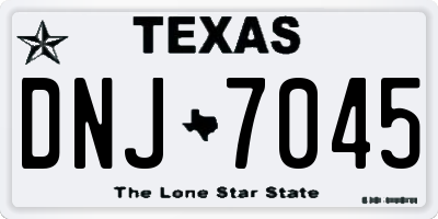 TX license plate DNJ7045