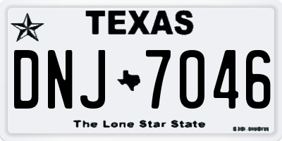 TX license plate DNJ7046