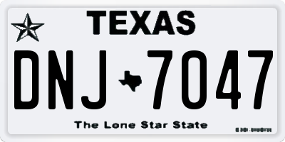 TX license plate DNJ7047