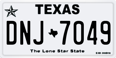 TX license plate DNJ7049