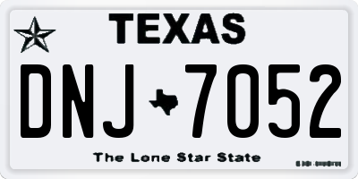 TX license plate DNJ7052