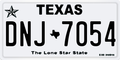 TX license plate DNJ7054