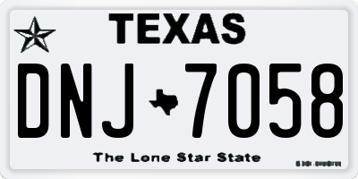 TX license plate DNJ7058
