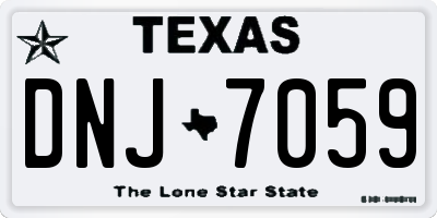 TX license plate DNJ7059