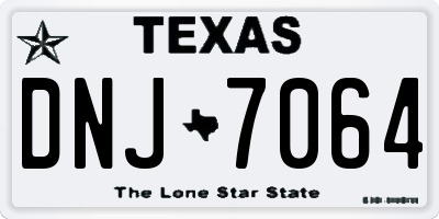 TX license plate DNJ7064