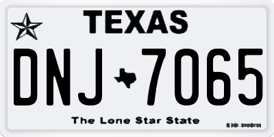 TX license plate DNJ7065