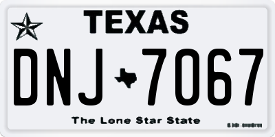 TX license plate DNJ7067