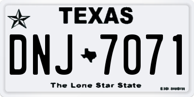 TX license plate DNJ7071