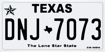 TX license plate DNJ7073