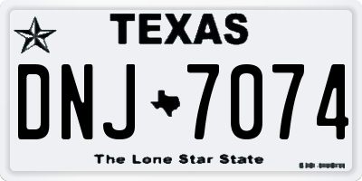 TX license plate DNJ7074