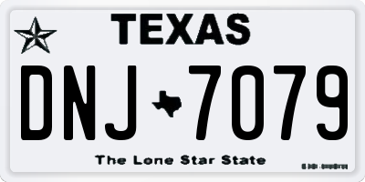 TX license plate DNJ7079