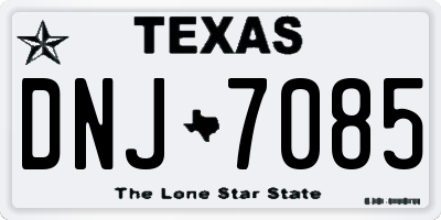 TX license plate DNJ7085