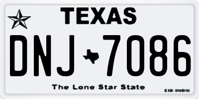 TX license plate DNJ7086