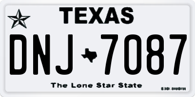 TX license plate DNJ7087