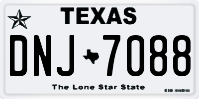 TX license plate DNJ7088