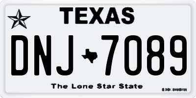 TX license plate DNJ7089