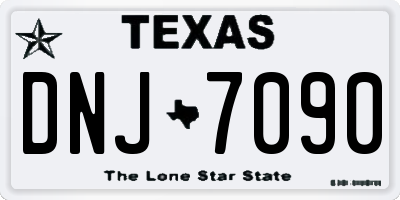 TX license plate DNJ7090