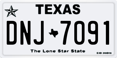 TX license plate DNJ7091