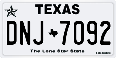 TX license plate DNJ7092