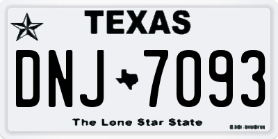 TX license plate DNJ7093