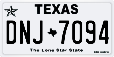 TX license plate DNJ7094