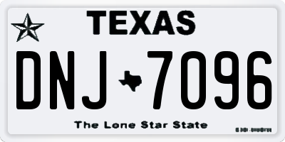 TX license plate DNJ7096