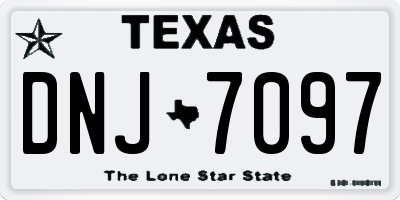 TX license plate DNJ7097