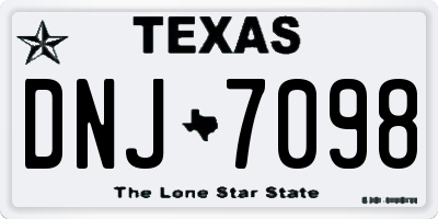 TX license plate DNJ7098