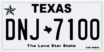 TX license plate DNJ7100