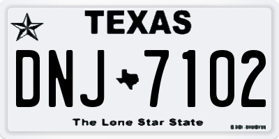 TX license plate DNJ7102