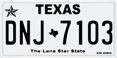 TX license plate DNJ7103