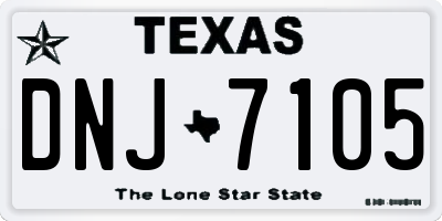 TX license plate DNJ7105