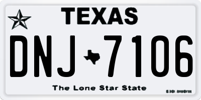 TX license plate DNJ7106