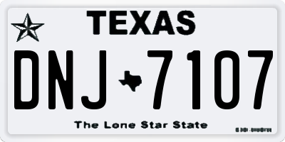 TX license plate DNJ7107