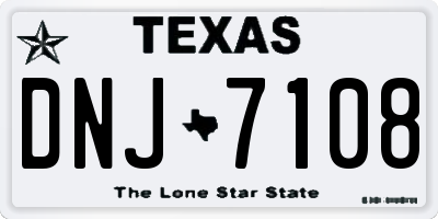 TX license plate DNJ7108