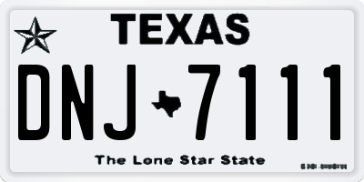 TX license plate DNJ7111