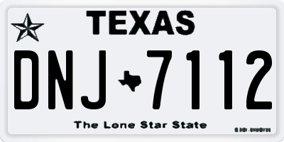 TX license plate DNJ7112