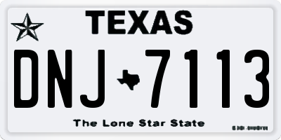TX license plate DNJ7113