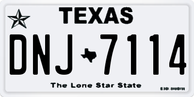 TX license plate DNJ7114