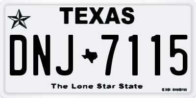 TX license plate DNJ7115