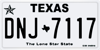 TX license plate DNJ7117