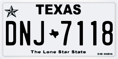 TX license plate DNJ7118