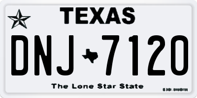 TX license plate DNJ7120