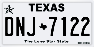 TX license plate DNJ7122